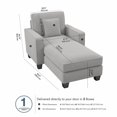 thumbnail image 3 of Bush Furniture's Stockton Chaise Lounge w/ Arms Light Gray, 3 of 9