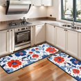 thumbnail image 3 of Kitchen Rugs Sets Of 2,Pioneer Flower Floral Print Pattern Anti Fatigue Kitchen Mat Rugs Non Slip Washable,Decorative Kitchen Floor Mats for Kitchen,Sink,Laundry,17"x47"+17"x47", 3 of 5