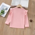 thumbnail image 4 of Little Girls' T Shirt Soft Crewneck Comfort Basic Print Long Sleeve Blouse Tops for Girls Size 7-8T, 4 of 8