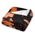 thumbnail image 3 of NIANHE witch pumpkin broom blanket, comfortable and soft, warm casual blanket, printed design, winter sofa dormitory home decoration, must-have travel product. Size is 40x50 inches., 3 of 6