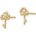 thumbnail image 2 of 14K Yellow Gold Madi K Cz Key Post Earrings Made In Vietnam gk989, 2 of 5