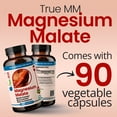TrueMed Magnesium Malate 1350mg, 90 Caps, Muscle, Nerve, Bone Support