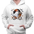 thumbnail image 2 of Bicycle Ghost Hoodie Sweatshirt Unisex Medium White, 2 of 5