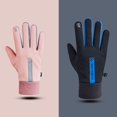 thumbnail image 3 of Women Men Non-slip Touch Screen Outdoor Windproof Cold Proof Full Finger Mittens Winter Gloves BLUE L, 3 of 8