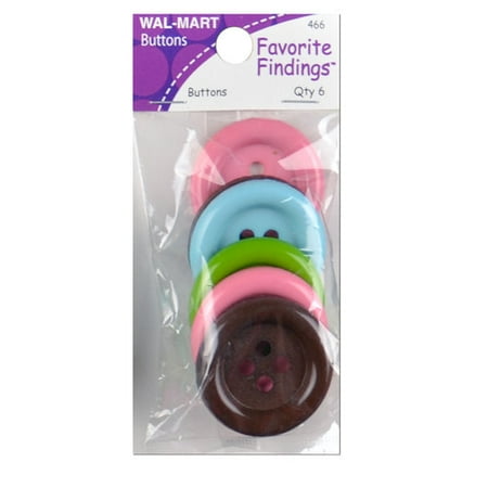 Favorite Findings Big Buttons, 6 Count