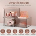 thumbnail image 4 of Sorbus 4 Pack Makeup Organizer - Clear Stackable Acrylic Drawer Plastic Storage Bins for Organization and Storage, 4 of 7