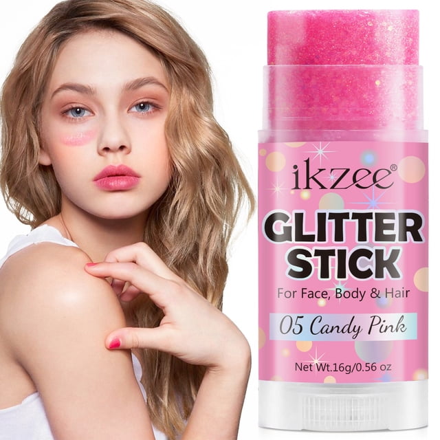 Cagogo under $5 Body Glitter Makeup, Body Glitter Makeup Stick, Sequin High Gloss Sparkle Makeup, Nightclub Party Makeup, Long Lasting Body Shimmer, Easy Application Glitter