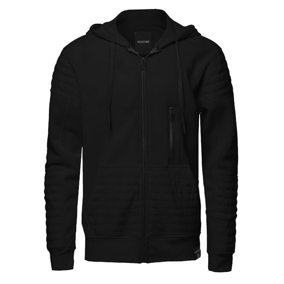 FashionOutfit Men's Fashion Hoodie Jacket With Contrast Zipper And Ribbed Details