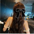 thumbnail image 3 of Pinza para el pelo con lazo grande, cinta con diamantes de imitación, lazo para el pelo, lazo de cristal, pasador Retro brillante para mujer, 3 of 5
