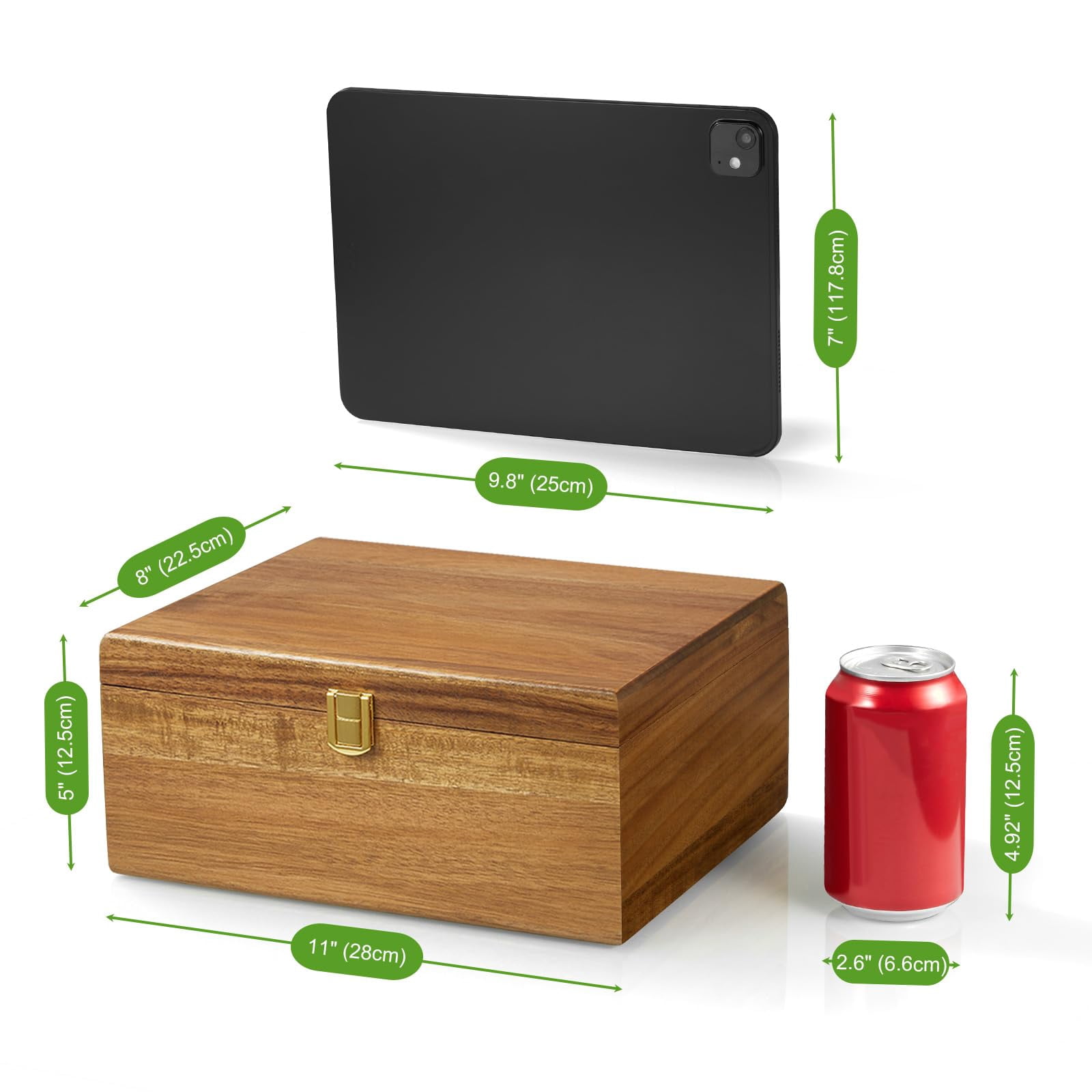 Wooden Keepsake Box  Large Storage With A Hinged Lid Memory Treasure For Crafts And Photo