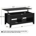 thumbnail image 4 of Alden Design 47.5" Lift Top Coffee Table with 2 Storage Compartments for Livingroom, Black, 4 of 10
