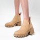 thumbnail image 3 of NECHOLOGY Botas Mujer Adulto Femenino Zapatos Botines para mujer Tacones gruesos Tacones Punta redonda Botas Botas de otoño e invierno para niños (Beige, 9), 3 of 7