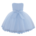 thumbnail image 3 of IBTOM CASTLE Baby Girl Flower Dress Sleeveless Lace Bowknot Princess Tulle Tutu Bridesmaid Wedding Baptism Birthday Party Prom Gown 6-9 Months Blue, 3 of 8