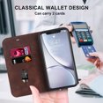 thumbnail image 3 of Allytech Wallet Case for Apple iPhone XR 6.1 inch,RFID Blocking Premium Leather Card Holder Magnetic Flip Kickstand Phone Cover,Coffee, 3 of 10