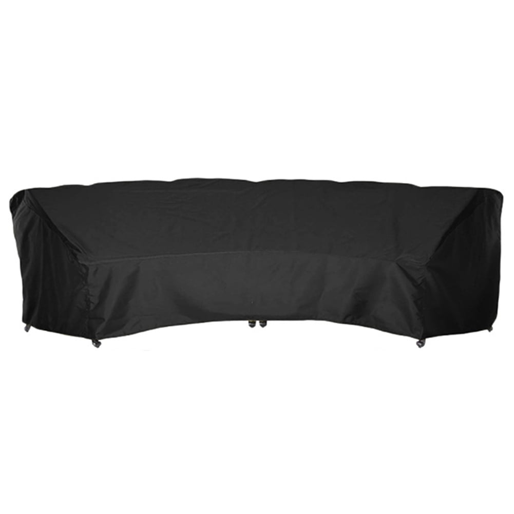 COOSOO Curved Sofa Cover Outdoor Patio Furniture Cover Couch Sectional Protector Waterproof Half Moon Sofa Set Cover with Windproof Elastic Cord for Garden Lawn Indoor All Weather Protection 