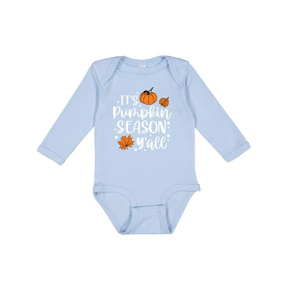 Inktastic Thanksgiving It's Pumpkin Season Y'all with Fall Leaves Boys or Girls Long Sleeve Baby Bodysuit