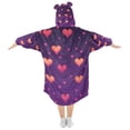 thumbnail image 2 of FORMRS Wearable Blanket Hoodie with Sleeves for Kids Cozy Flannel Sweatshirt, Love in The Clouds, 2 of 7