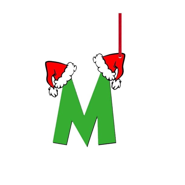 SGACAI Colgante de árbol de Navidad con 26 letras, adornos de acrílico navideños de 26 letras colgantes, letras del alfabeto de Navidad para árbol de Navidad, decoración festiva, regalos creativos