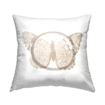 Stupell Industries Butterfly Letter O Square Decorative Printed Throw Pillow, 18 x 18