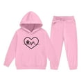 thumbnail image 5 of NAISIBABY Girls Hoodie and Sweatpants Set, Long Sleeve Pullover Sweatshirt with Jogger Pants Fall Winter Casual Outfit 2-Piece Pink 9T, 5 of 6