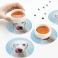 thumbnail image 4 of Leather Coasters with Heat-resistant for Drinks, Puppy Licks Nose -标题2 Round Shape, 4 of 5