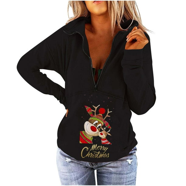 Moda mujer Casual cuello vuelto manga larga suelta camiseta otoño blusa pulóver Tops Pompotops FGAJ21534