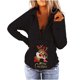 thumbnail image 1 of Moda mujer Casual cuello vuelto manga larga suelta camiseta otoño blusa pulóver Tops Pompotops FGAJ21534, 1 of 8