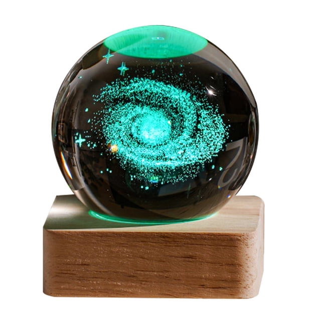 Galaxy Cosmos Series Night Light 2.36inch Mini LED Crystal Ball Lamp Gift For Kids&Friends Home Decor