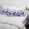 thumbnail image 4 of Purple Blooms Floral Throw Pillow Covers, Farmhouse Spring Flowers Botanical Soft Breathable Pillow Cases with Invisible Zipper for Sleeping, Small Pillowcases for Couch Bed Sofa Chair 16x24 Inches, 4 of 9