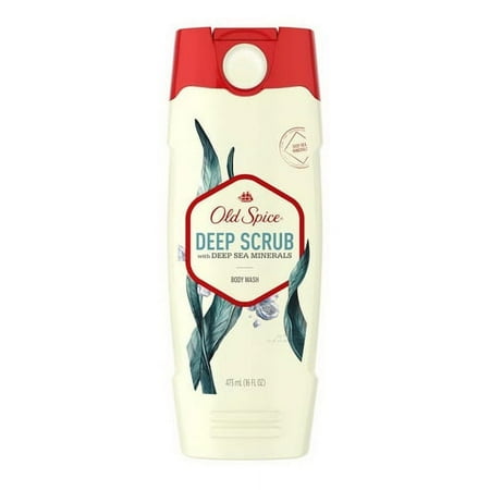 Old Spice Mens Body Wash Deep Scrub With Sea Minerals, 16 Oz, 6 Pack