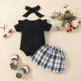 thumbnail image 5 of Zwiiyzr Infant Baby Girl Clothes Newborn Girl Outfit Short Sleeve Romper Skirt Set Cute Baby Clothes for Girls Summer Black, 5 of 8