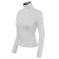 thumbnail image 3 of Made by Olivia Women's Tight Fit Lightweight Solid/Stripe Long Sleeves Turtle Neck Top, 3 of 4