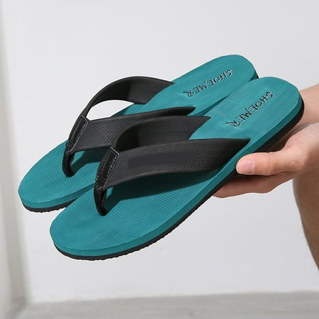 

Cathalem Men Fashion Flip Flops Fashion Flat Beach Sandals Soft Bottom Flat Slippers Men Flip Flops Size 14 Green 9