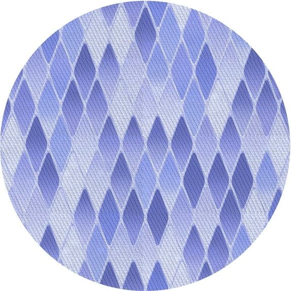 Ahgly Company Indoor Round Patterned Light Slate Blue Area Rugs, 3' Round