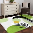 thumbnail image 3 of Boho Middle Century Area Rug 4x6 FT, Non Slip Kids Room Carpet, Abstract Green Geometric Botanical Washable Soft Floor Carpet Non-Shedding Throw Rug for Dorm Kitchen Study Room Home Office Bedside, 3 of 9