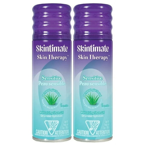 Skintimate Skin Therapy Women's Shave Gel for Sensitive Skin With Vitamin E, Aloe & Olive Butter-7oz (Pack of 2)