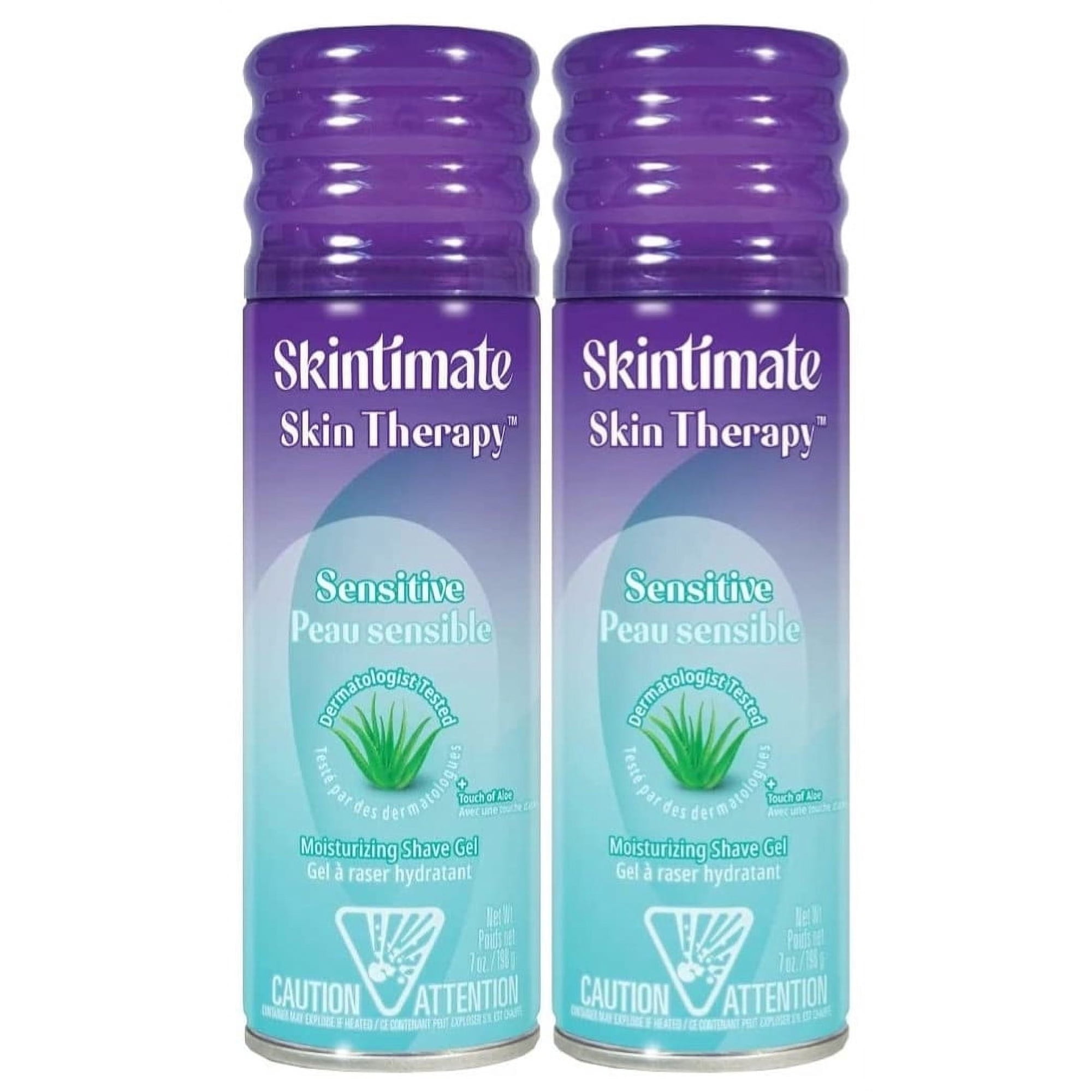 Skintimate Skin Therapy Women's Shave Gel for Sensitive Skin With Vitamin E, Aloe & Olive Butter-7oz (Pack of 2)