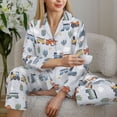 thumbnail image 6 of Pofeuu Trains And Cactuse Print Womens Pajamas Set Long Sleeve Sleepwear Button Down Nightwear Soft Pj Lounge Sets Button Down Pajamas Women-X-Large, 6 of 7