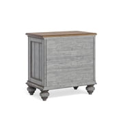 Homestyles Plymouth Weathered Gray Nightstand with Three Drawers