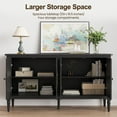 thumbnail image 4 of Heynemo Buffet Sideboard Table Set of 2, 59" Mid Century Console Table with 4 Doors, for Entryway, Living Room, Dining Room, Black, 4 of 10