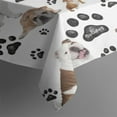 thumbnail image 3 of Bulldog Dog and Footprints Rectangle Tablecloth 60"x84",Waterproof Polyester Rectangle Table Cloth, Wipeable Spillproof Polyester Tablecloth for Dining, Camping, Indoor and Outdoor, 3 of 5