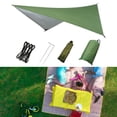 thumbnail image 4 of Lona portátil impermeable de 300 cm, viaje para acampar al aire libre, lona para mochilero, refugio, toldo para lluvia, toldo, tienda durade - Verde Sunnimix Lona impermeable para tienda, 4 of 8