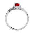 thumbnail image 3 of Mauli Jewels Engagement Rings for Women 1.00 Carat Halo Diamond & Oval Shape Garnet Gemstone Ring Prong-Setting 14K Solid White Gold, 3 of 4