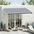thumbnail image 2 of Outsunny 8' x 7' Retractable Awning, Patio Awnings, Sunshade Shelter with 280 g/m² UV & Water-Resistant Fabric and Aluminum Frame for Deck, Balcony, Yard, Grey, 2 of 10