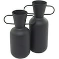 thumbnail image 5 of DecMode 17", 15"H Black Metal Vase with Handles, Set of 2, 5 of 8
