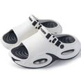 thumbnail image 2 of Rokment Women's Men's Chunky Air Cushion Ortho Walking Slippers with Back Strap Comfortable Non Slip Cloud Pillow Thick Sole Water Sandals Outfoor for Plantar Fasciitis White Size 6-6.5, 2 of 6