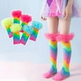 thumbnail image 4 of Favoffer Girls Boys Rainbow Semi-High Socks Baby Toddler and Child Polka Dot, Christmas, Halloween and Thanksgiving Style Leg Warmers 3-12Y, 4 of 9