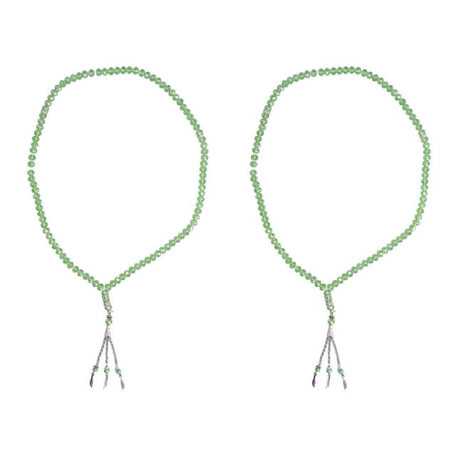 2pcs Musulmán Tasbih 99 Rosario Bead Islam Oración Misbaha Emulación Cristal Agata Resina Beads Ceremonia De Adoración Islámica Eid Religro Ramadán Presente Accesorio De