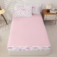 thumbnail image 4 of Homewish Pink Ocean Starfish Zipper Full Size Comforter Sets with Fitted Sheet and 2 Pillowcases,Kawaii Bowtie Princess Bow Zipper Bedding Set For Girls Kids,Pink Reversible,4 Pieces, 4 of 7