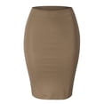 thumbnail image 4 of Arlun Women’s Basic Stretch Work Pencil Skirts Plus Size Knee Length Bodycon Skirts High Waisted Slim Straight Comfortable Pure Color Short Skirt Casual Daily Commuting Wear Coffee XXXXL, 4 of 4